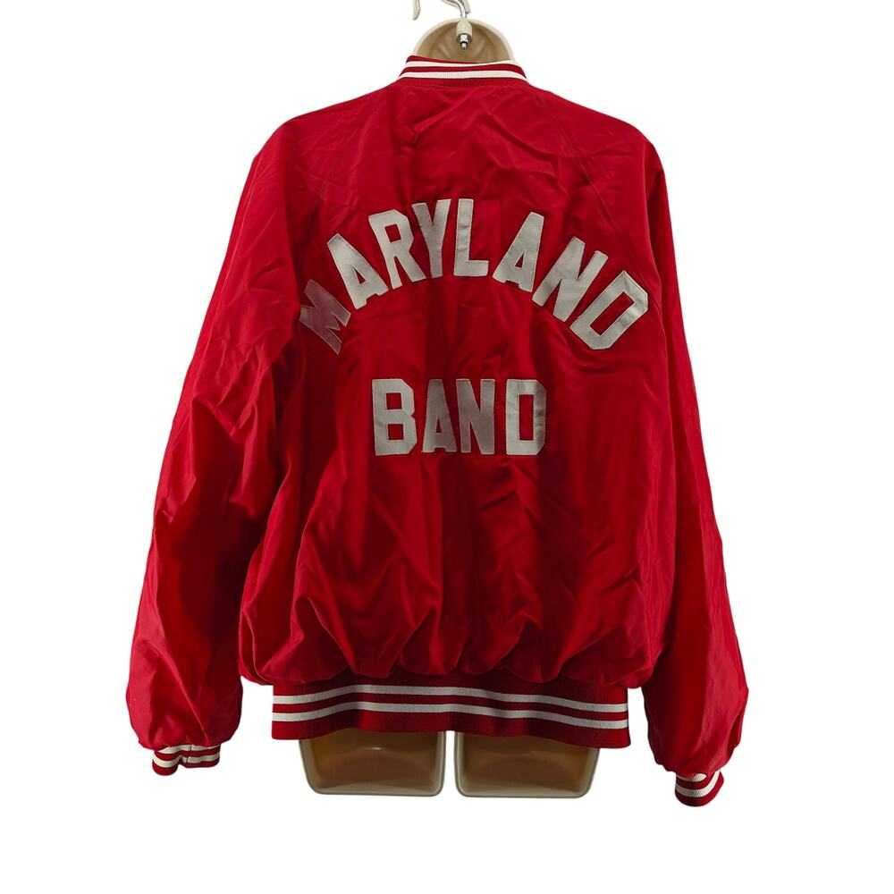 Hartwell USA Vintage Red Varsity Jacket Maryland Band Snap Closure